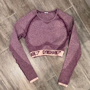 Gymshark Women's Maroon Long Sleeve Crop Top